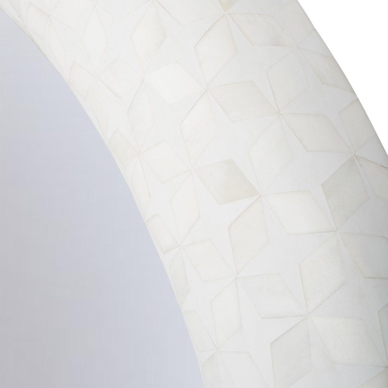 Aspen White Bone Inlay Round Mirror 100cm